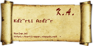 Kürti Azár névjegykártya